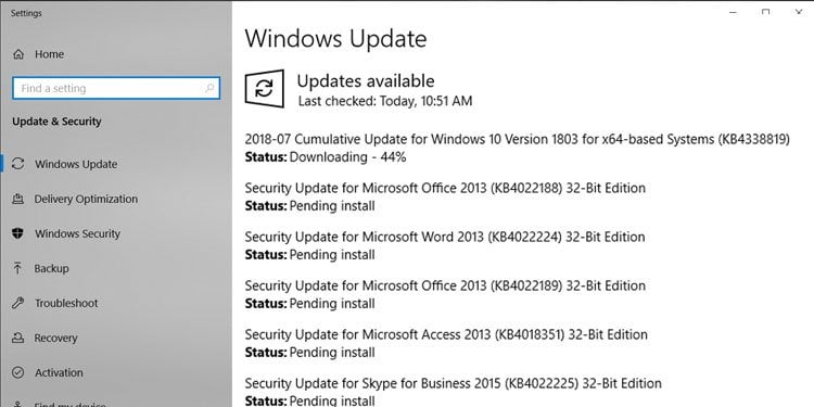 Windows Update Pending Install