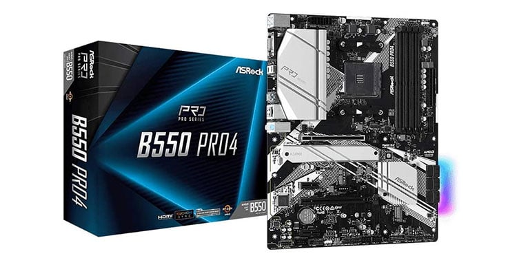 ASRock B550 PRO4 - Best B550 Motherboard for White/Silver PC Build 