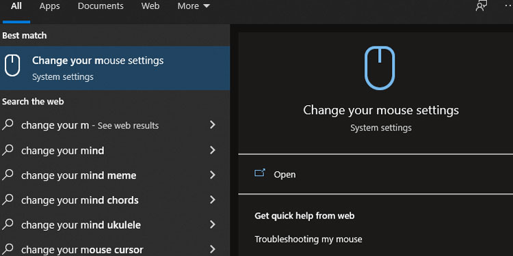 Change your mouse settings