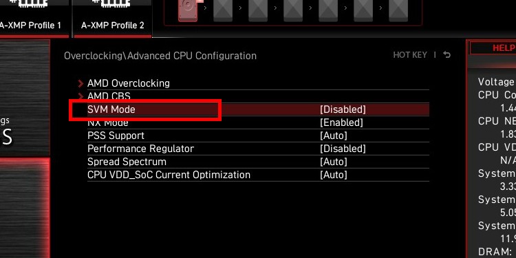 SVM mode in MSI