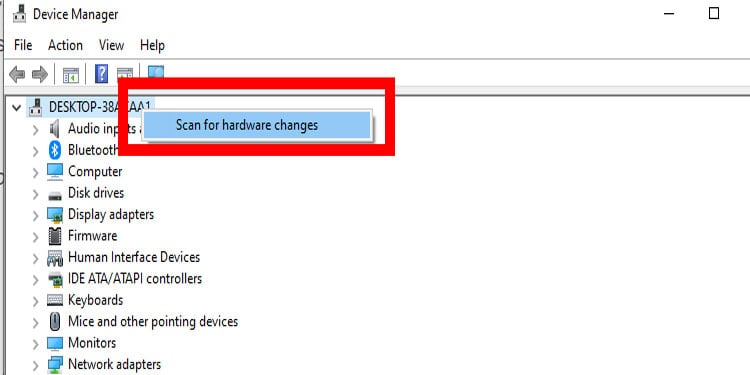 Scan for hardware and chnages