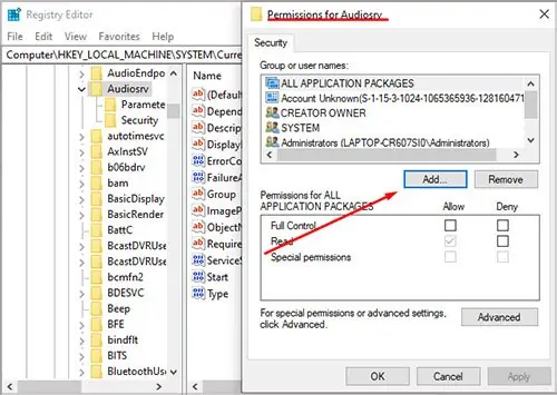 How to Fix Audio Service Not Running 50 add-permissions