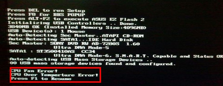 cpu fan error press f1 to run set up HELP! - Troubleshooting