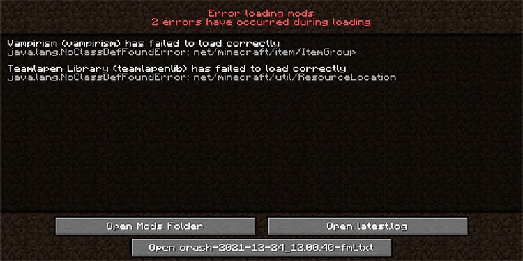 How to Install Mods in Minecraft - Step By Step Guide 7 crashed mods