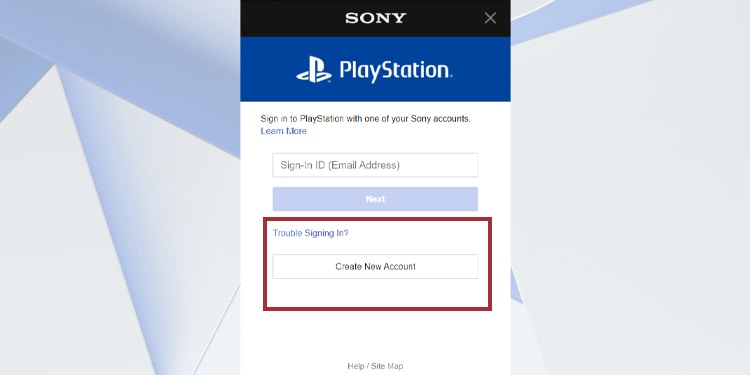 create new psn account