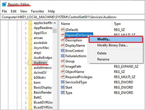 How to Fix Audio Service Not Running 45 depend-on-service-modify
