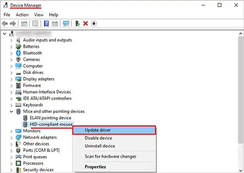 device-manager-mouse-update-drivesr