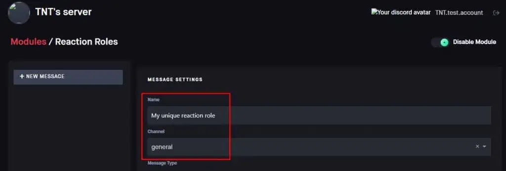 How to Make Reaction Roles on Discord 89 dyno-dashboard-enter-name-and-channel-1024x346