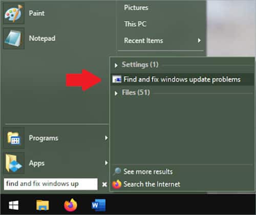 find-and-fix-windows-update-problem