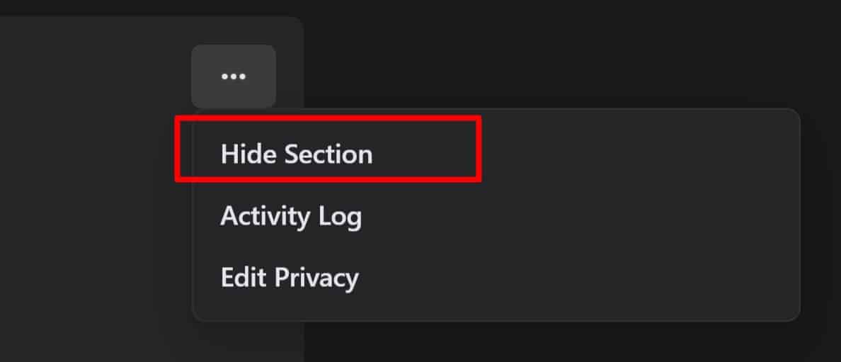 Hide a section