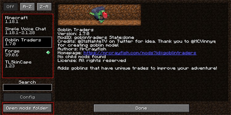 mods list