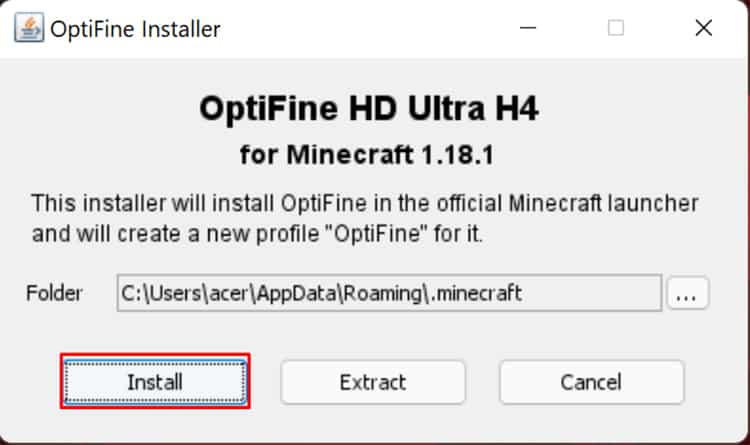 optifine installer