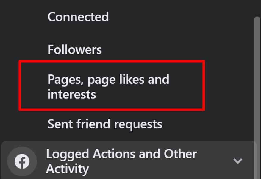 pages likes interests