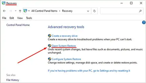 recovery-open-system-restore