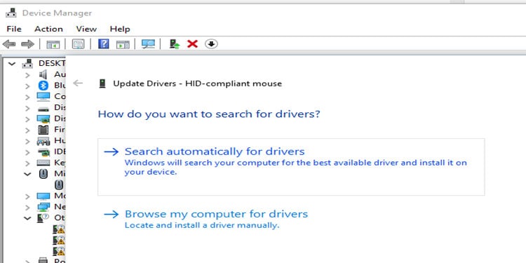 search automatically for drivers