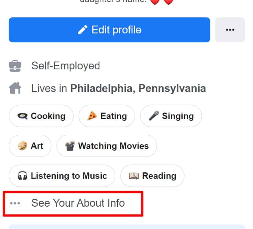 see your about info