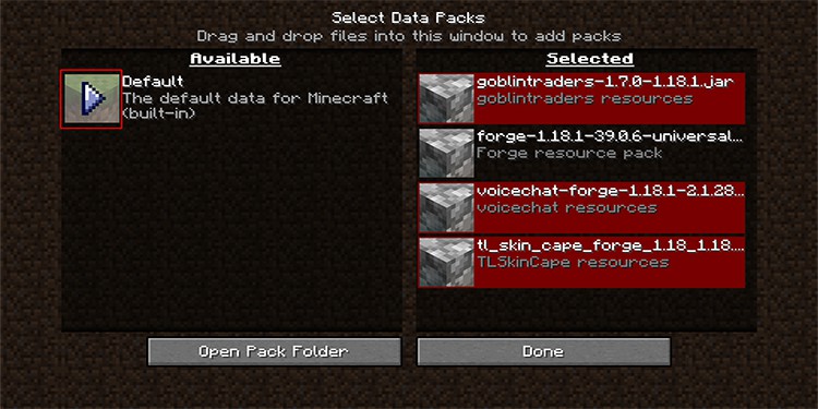 selecting mods