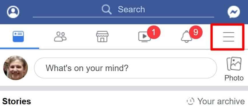 three dot near whats on your mind