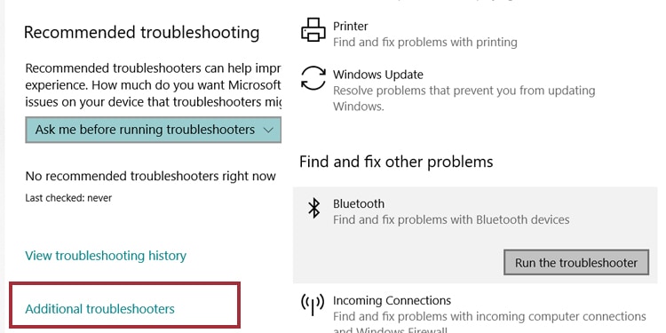 troubleshoot bluetooth