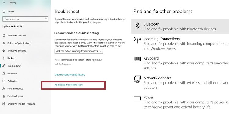 troubleshoot bluetooth