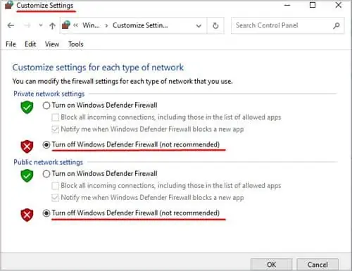 Laptop Won’t Connect to Wi-Fi? 16 Ways to Fix 41 windows-firewall-off