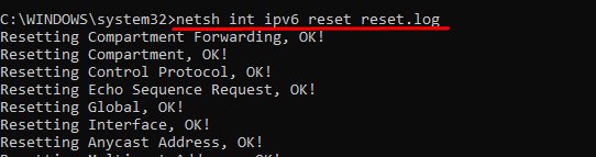 ipv6 reset