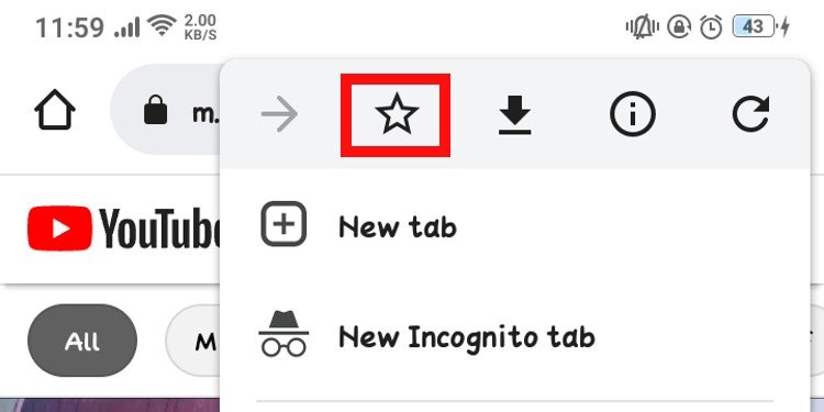 Bookmark on phone