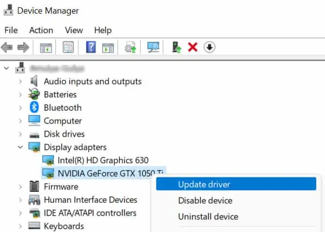 Device-manager-Graphics-update