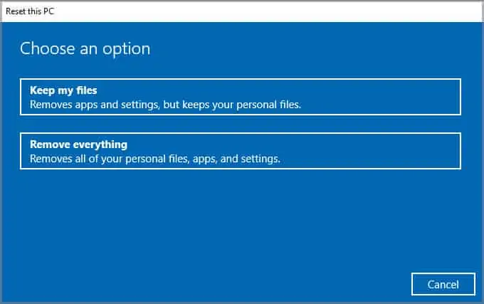 Keep-my-files-or-remove-everything
