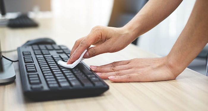 cleaning the keyboard