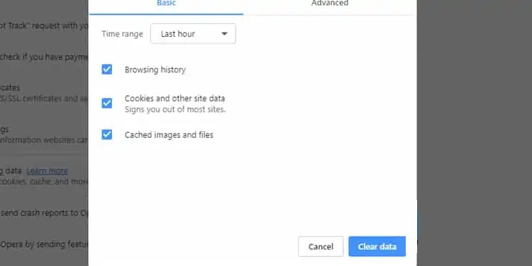 How to Clear Cache on Windows 34 clear-data-on-opera