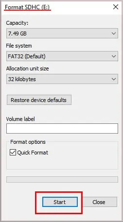 click-start-to-format
