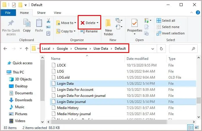 Google Chrome Not Saving Passwords - 13 Ways To Fix It 41 delete-login-data-and-login-data-journal