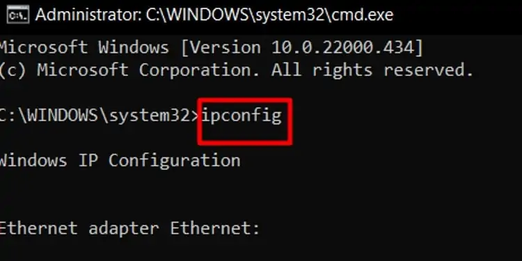 ipconfig