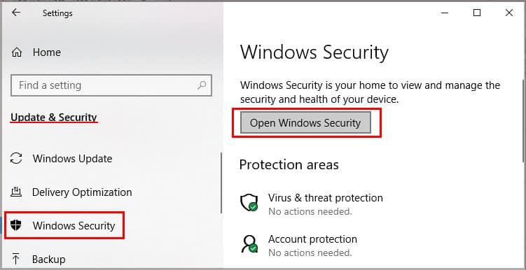 open-windows-security