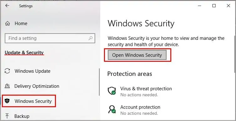 open-windows-security
