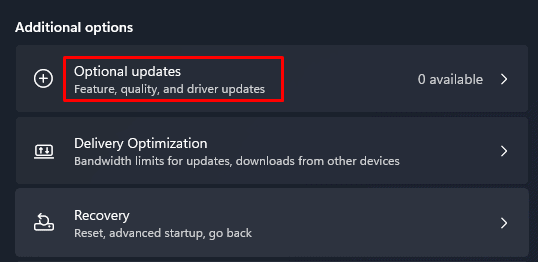 optional driver update