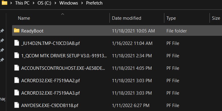 prefetch files