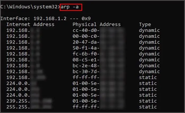 run-arp-command