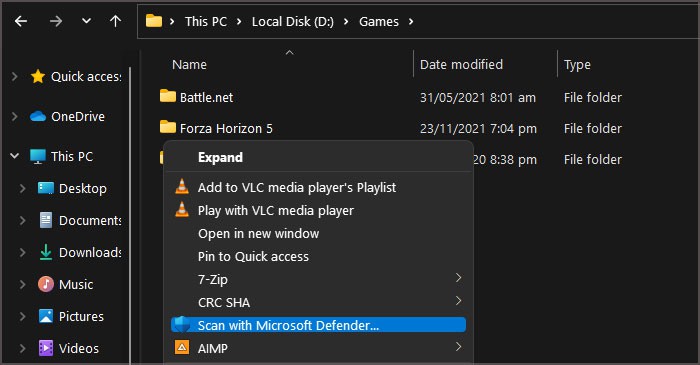 How To Fix Data Error (Cyclic Redundancy Check) 9 scan-with-microsoft-defender