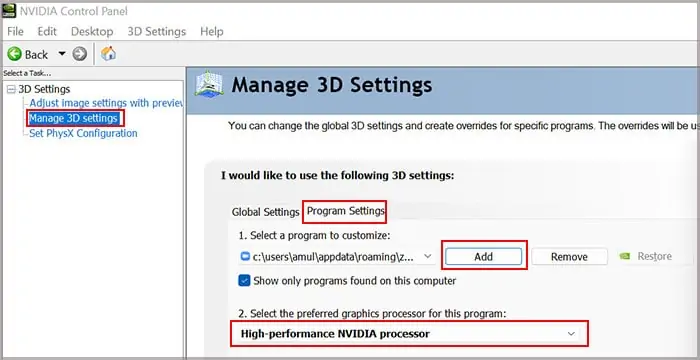 select-processor-on-nvidia-control-panel