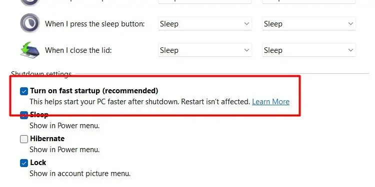 uncheck-fast-startup