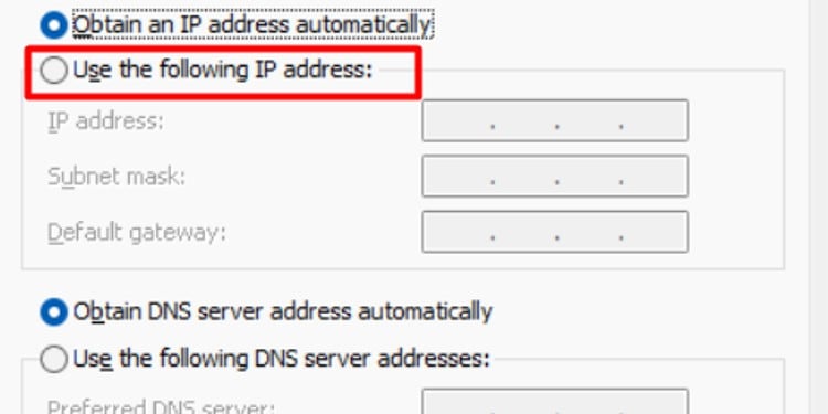 use the following ip
