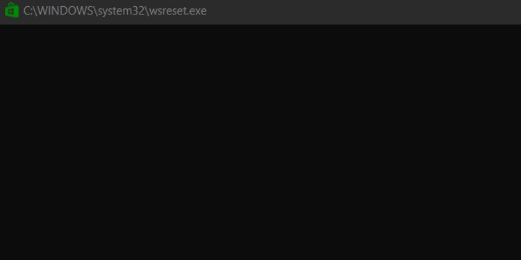 wsreset
