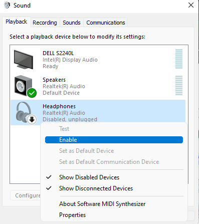 enable output devices