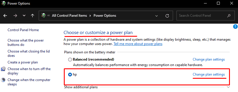 change power plan settings