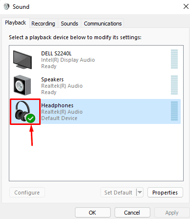 default audio output device