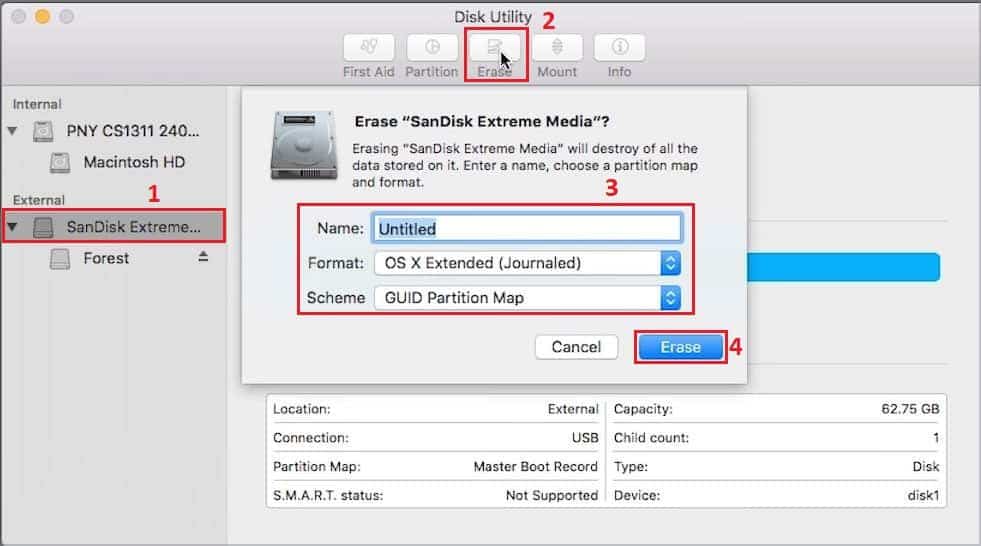 MAC Disk Utility Erase