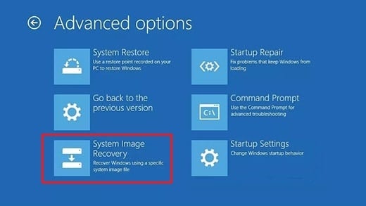 System Recovery using System Image