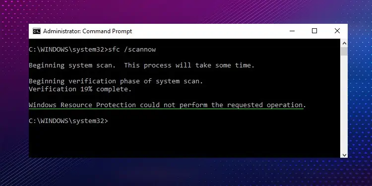 [Solved] Windows Resource Protection Could Not Perform the Requested Operation